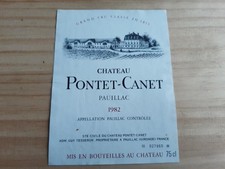 étiquette vin Chateau Pontet