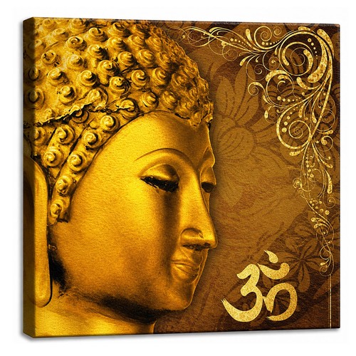 Cadre bouddha doré symbole - doré,