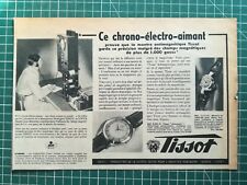 653 OLD ADVERTISEMENT 1950 Tissot watches - chrono electro magnet