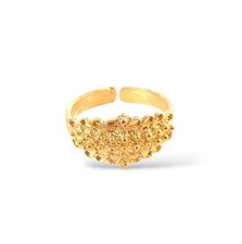 Bague Filigrane Sarde Campidanese Artisanale En Argent Doré