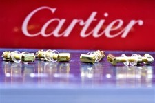 Cartier big C decor rimless screws kit Sunglasses eyeglasses lunettes gold wood