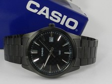 Casio Men's Three-Hand Black Stainless Steel Watch 41mm, MTPVD03B-1A