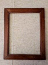 Antique 5F Wood Pitchpin Foliage Frame 35cm x 27cm Photo Frame Marine Engraving