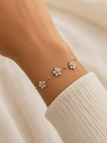Bracelet fleur doré - fleur,