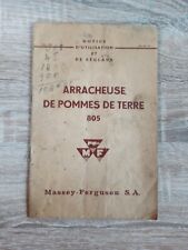 Livret Arracheuse Pdt Massey Ferguson 805