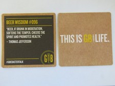 Dessous de Verre ~ Gordon Biersch Bière Sagesse ~ #096 Thomas Jefferson & Santé