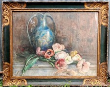 Large Signed Lower Middle Watercolor Painting - 78 x 64cm (Out of Attic)