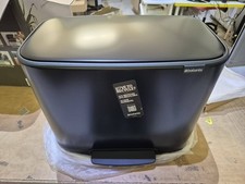 Brabantia Bo Pedal Bin Trash Can, Metal, Matte Black, 3 x 11 Litres