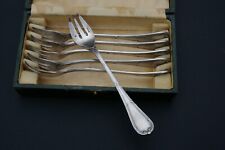 CHRISTOFLE Rubans Croisés Louis XVI- 6 Fourchettes à huîtres en métal argenté