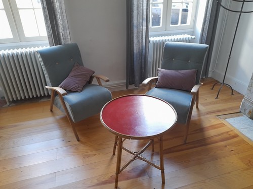 Paire fauteuils velour - paire, en