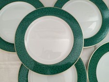6 GRANDES ASSIETTES DE PRÉSENTATION PORCELAINE BERNARDAUD LIMOGES LIBERTY VERT