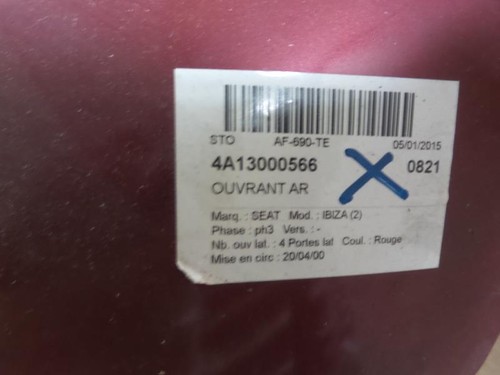 Malle hayon arriere seat ibiza - seat,