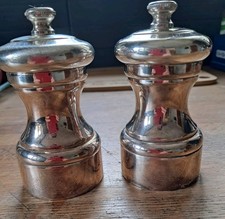 ?? OLD PEUGEOT BROTHERS PAIR PEPPER/SALT MILL silver Peugeot hallmark. 