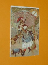 CHROME 1890-1910 HATCHERY RIVER LYON GIRL RAIN DOG COAT BAROMETER
