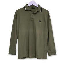 Polo Fred Perry Vert Kaki À Manches Longues Uni - Taille S Homme