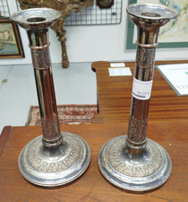 Paire Bougeoirs XIXeme Cuivre