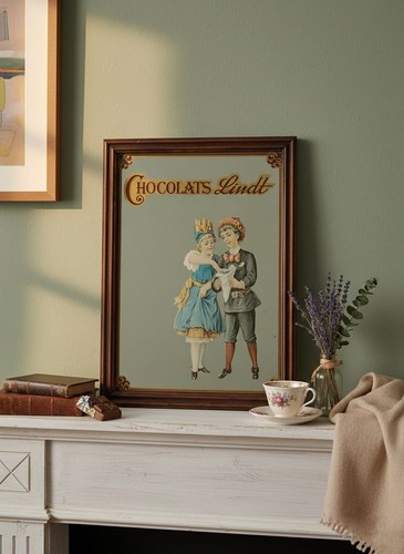 Ancien miroir chocolats lindt - miroir,