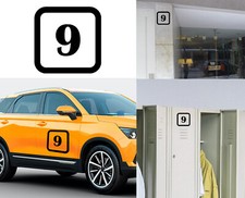 NUMÉRO 9 Autocollant Vinyle