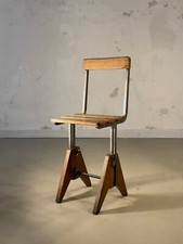 1960 MODERNIST RECONSTRUCTION BAUHAUS INDUSTRIAL WORKSHOP CHAIR Chapo Perriand