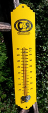 ENAMEL PLATE yellow enameled advertising thermometer 30 cm made in France