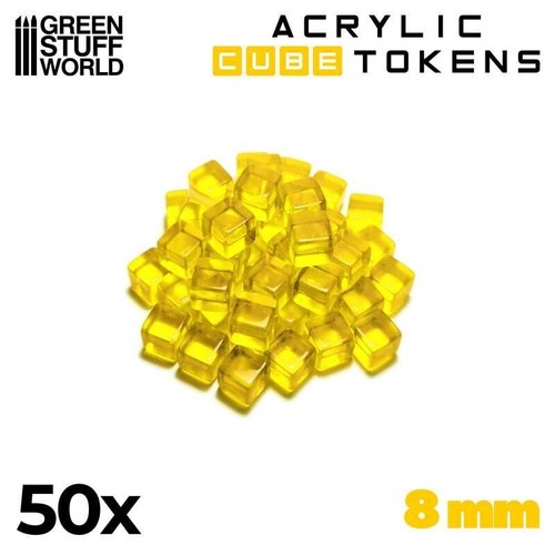 Jetons cubes jaunes 8mm - cubes,