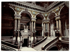 France, Paris, Palais Garnier, Grand Escalier vintage photochrom photochromic,