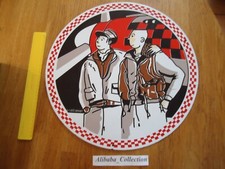 PLAQUE émaillée Ronde AVION PERSONNAGES L&G Design BD style TINTIN HERGé plane