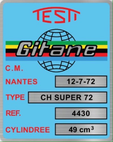 Autocollant gitane testi - autocollant,