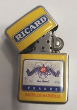 RARE Briquet à essence RICARD, Le célèbre pastis marseillais, 100% métal