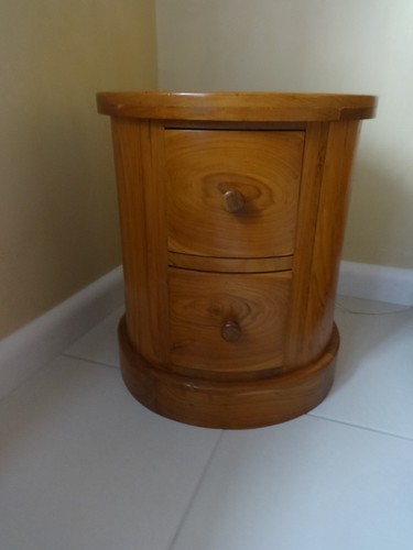 Petite commode ronde teck - ronde, en
