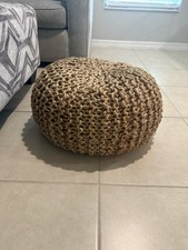 20” Jute Pouf Ottoman In Great Condition