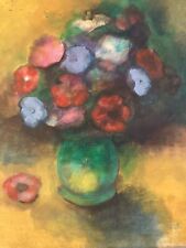 Belle Peinture Huile Toile 1930 Impressionniste a identifier Pot Fleur Fleurs