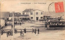 CPA 66 CAN BEACH CAFE FRANCO BELGE (TRAMWAY STATION