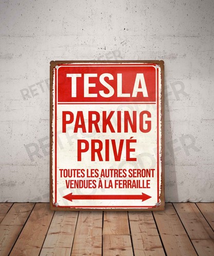 Plaque métal vintage tesla - plaque,