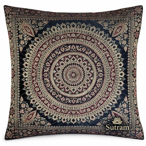 Housse coussin mandala - mandala, noir