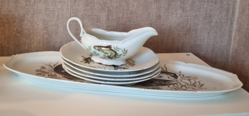Service poisson porcelaine - à,