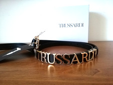 Ceinture femme cuir TRUSSARDI Jeans Créateur  noir Taille S - NEUVE étiquette !