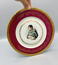 Assiette décorative Napoléon Ier – Porcelaine Goudeville – Bord rouge et or 
