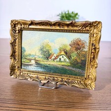 Petit Tableau ancien signé C. Hoppard – Huile sur panneau 1930 – Paysage