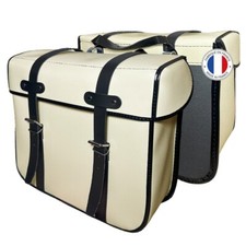 paire de sacoches tradi SPORFABRIC pour vélo solex vintage beige à lanière