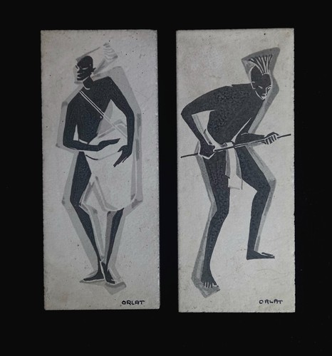 Superbe paire plaques - de,