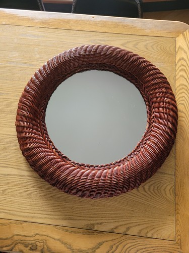 Grand miroir rond rotin - rond, en