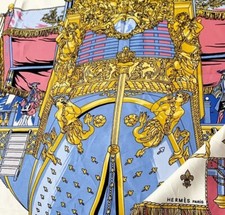 Hermes Paris Cue Du Carrosse De LA Galerre LA Reale Silk Scarf Carre 90