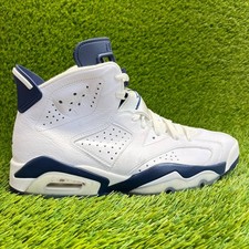 Nike Air Jordan 6 Retro Mens Size 9.5 White Athletic Basketball Shoes Sneakers