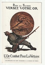 20 Francs GOLD COIN Gaulish Rooster - WAR - PATRIOTIC - Enemy Soldier Victory