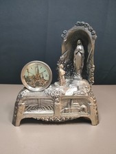 Clock statue musical box religious object LOURDES made in France repaired
