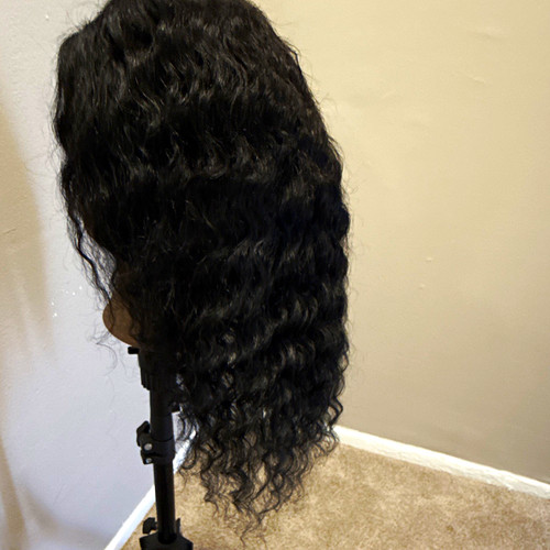 Black curly lace front - black,