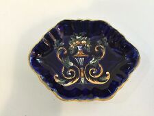 Vintage Gien France Renaissance Fond Blue Small Dish