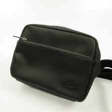 Lacoste Classic Shoulder Bag Black Used 16cmx21cm Compact Unisex From Japan