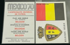 1970 Panini Mexico 70 BELGIUM Flag & Badge Emblem Sticker + Velina Original MINT